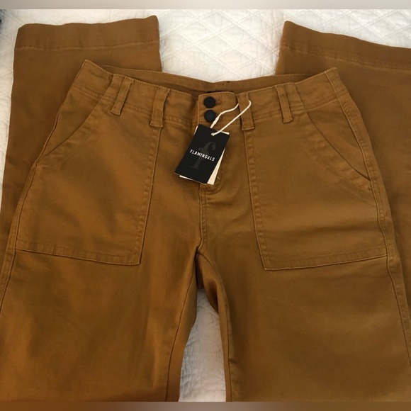 Women's Flamingals Caramel Colored Boot Cut Pants NWT - Picture 3 of 7